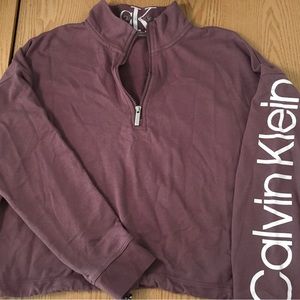 New Women’s Calvin Klein zip up Slightly Cropped Sweatshirt One Size Adjustable